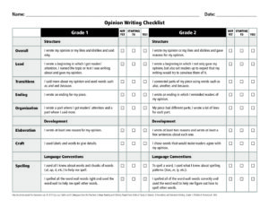 Opinion Writing Checklist