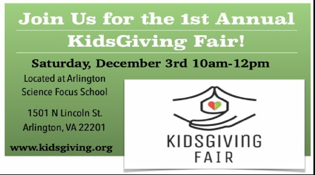 ASFS KidsGiving Saturday December 3rd
