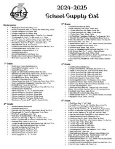 thumbnail of School Supply List 24-25